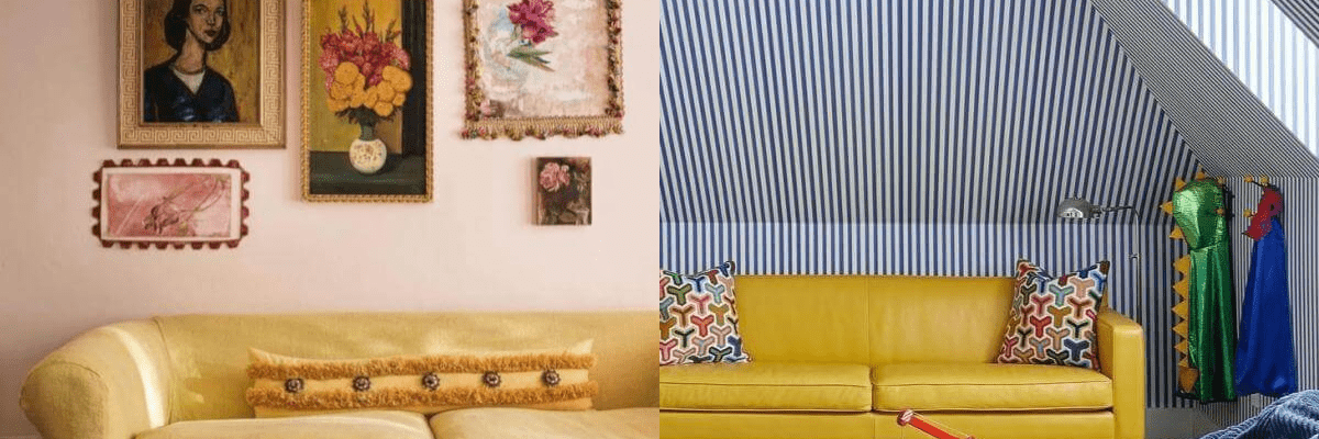 Yellow couch living room ideas