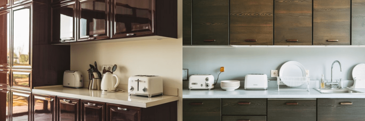 dark wood kitchen cabinets