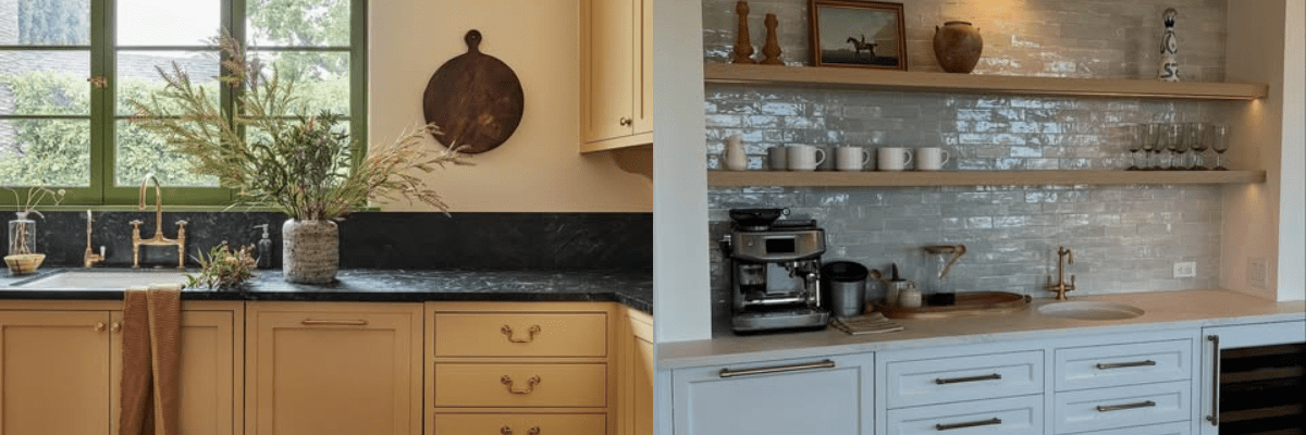 taupe kitchen cabinets