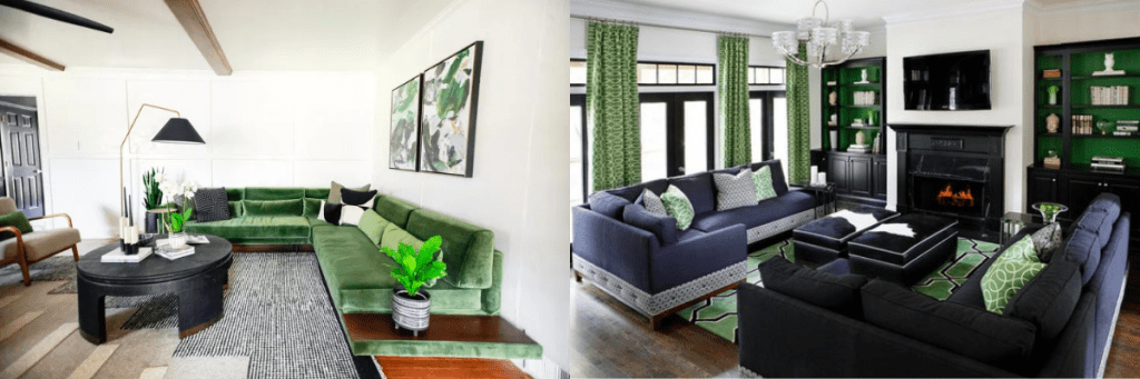 black and green living room ideas