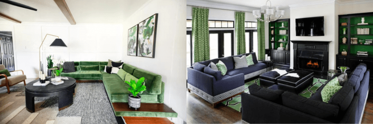 black and green living room ideas