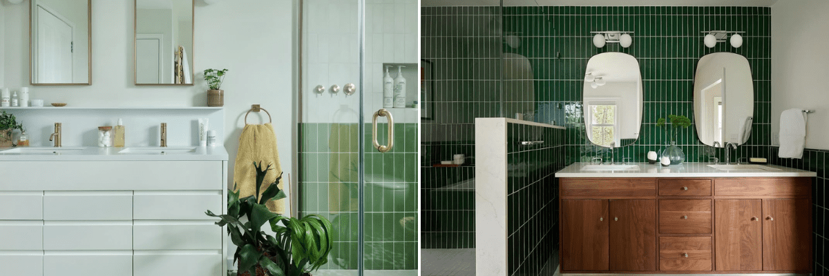 green tile bathroom ideas